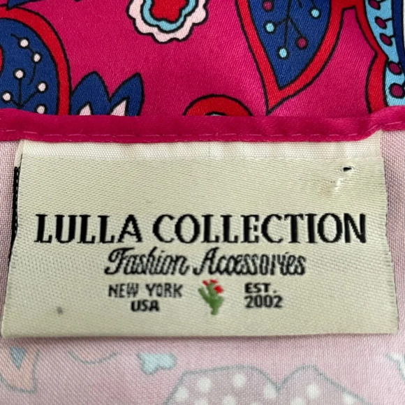 Lulla Collection Fashion Acc Paisley Print Poly Scarf Pink Blue Red Wht Sz OS - Picture 6 of 8